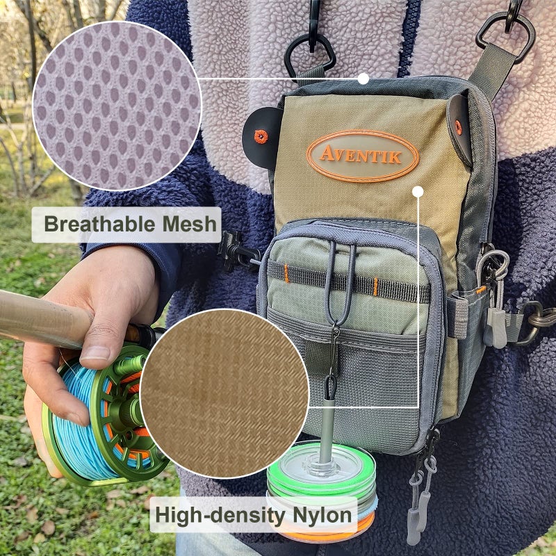 Aventik Fly Fishing Chest Bag Ultra Light Multiple Pockets Chest Pack with Vest Pack Tool Combo C - Image 4